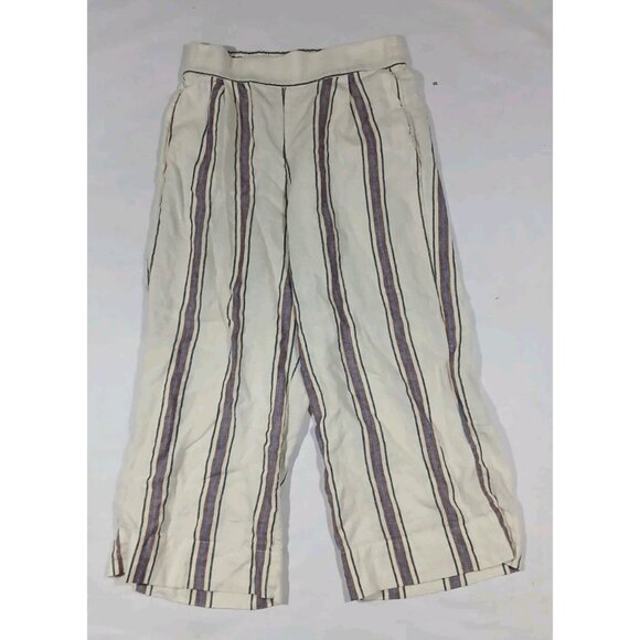 Ann Taylor Loft Beach 100% Linen Pull On Wide Leg Pants - Picture 1 of 8